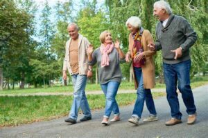 group of older adults walking