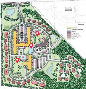 Site plan of Lutheran Village at Miller's Grant with Phase II incorporated.