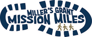 A shoe print image that states Miller's Grant Mission Miles.
